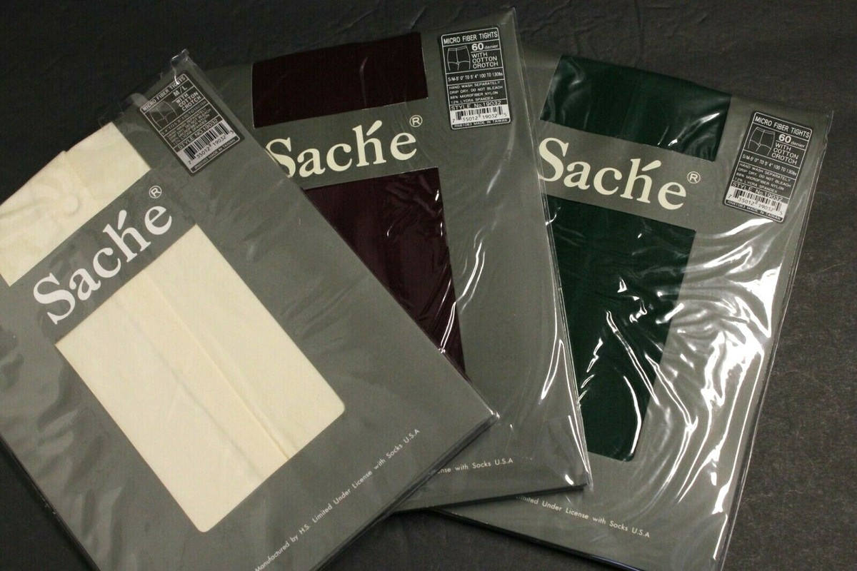 3 set Sache Micro Fiber Semi Opaque Fashion Pantyhose Tights M/L 5