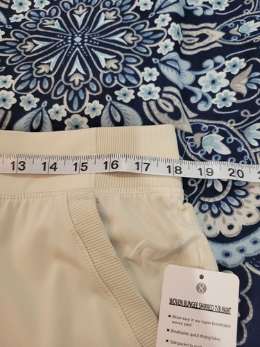 Layer 8 Capri Pants Beige Womens Size XL High Waist Bungee Shirred Pockets NEW - Picture 10 of 11