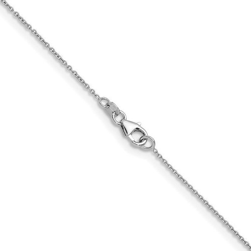 18K Solid White Gold Diamond Station Chain Necklace - Picture 3 of 15