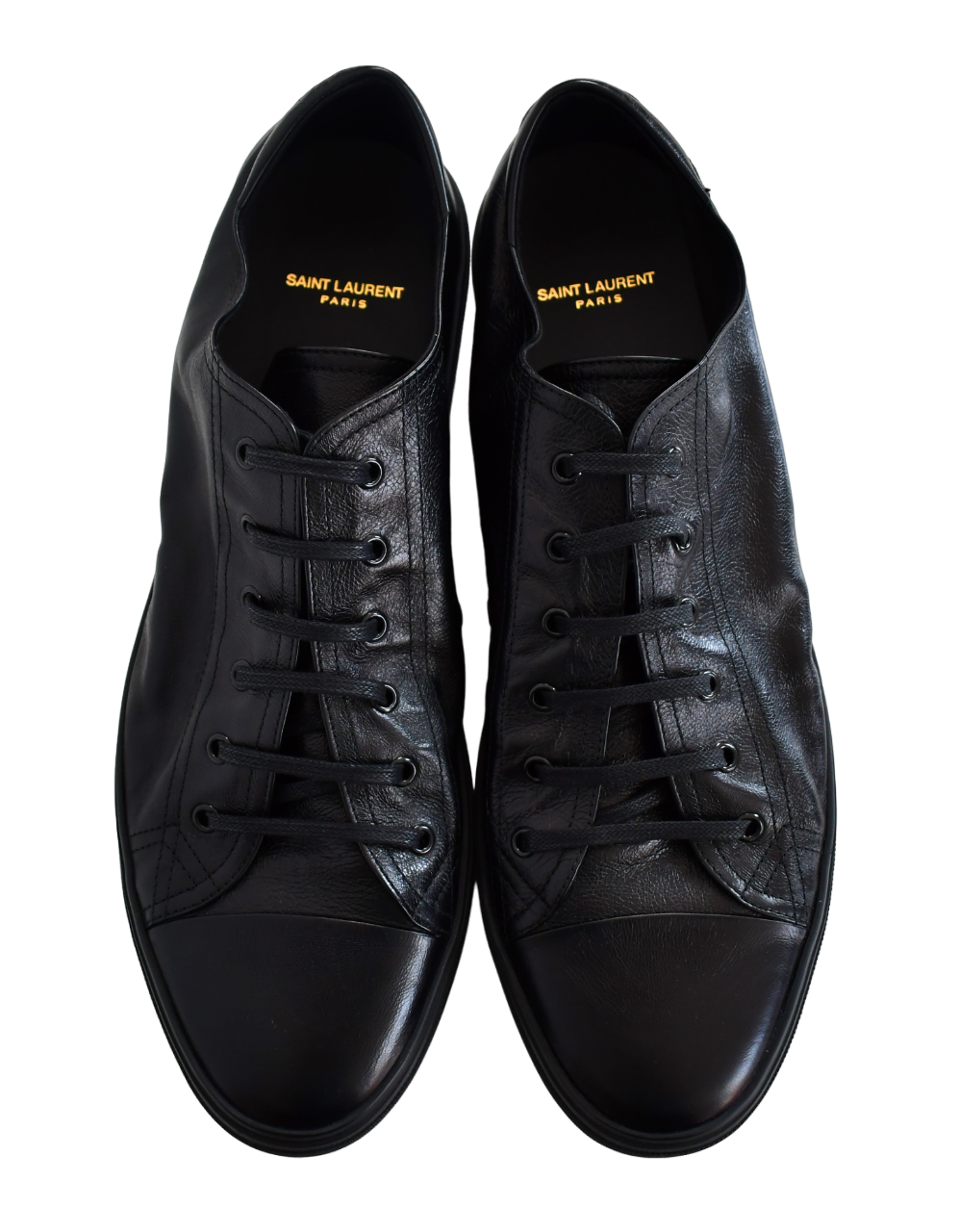 ️SAINT LAURENT BEDFORD Sneakers nere PELLE BASSA scarpe da uomo EUR 49 US 16