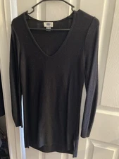 Old Navy Small Womens Black Waffle Knit Long Sleeve Sweater Classic Cotton Blend