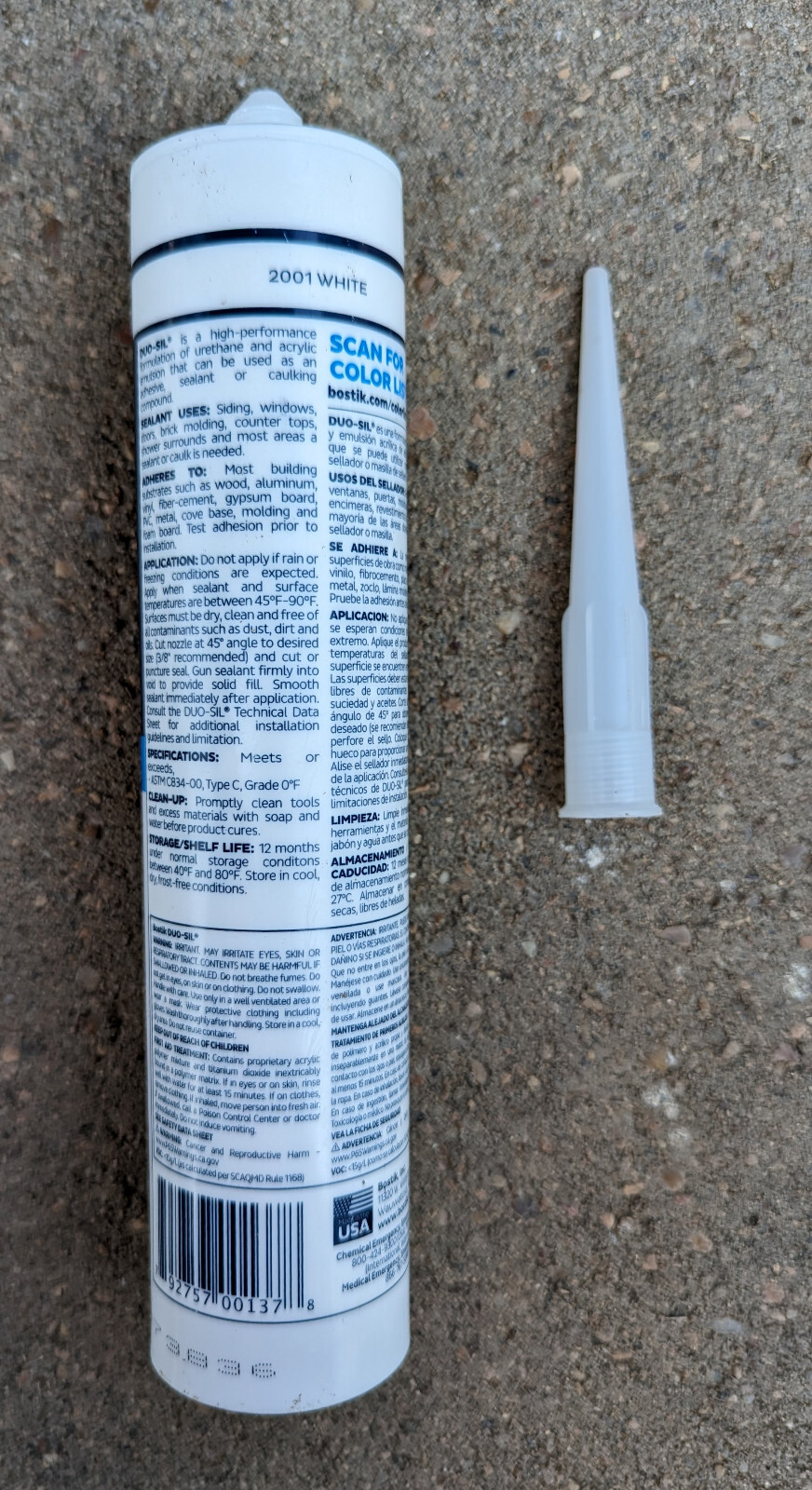 Bostik Siroflex DUOSIL WHITE 2001 Urethane Acrylic Caulk 10oz Sealant