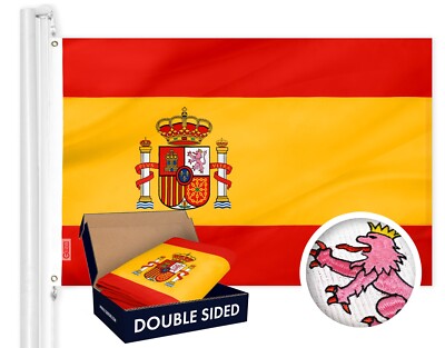 NEW G128 Spain Flag 3x5 FT Double Sided Embroidered Polyester Brass Grommets