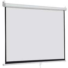 100'' 16:9 HD Projection Screen Portable Projector Movie Screen Manual Pull Down