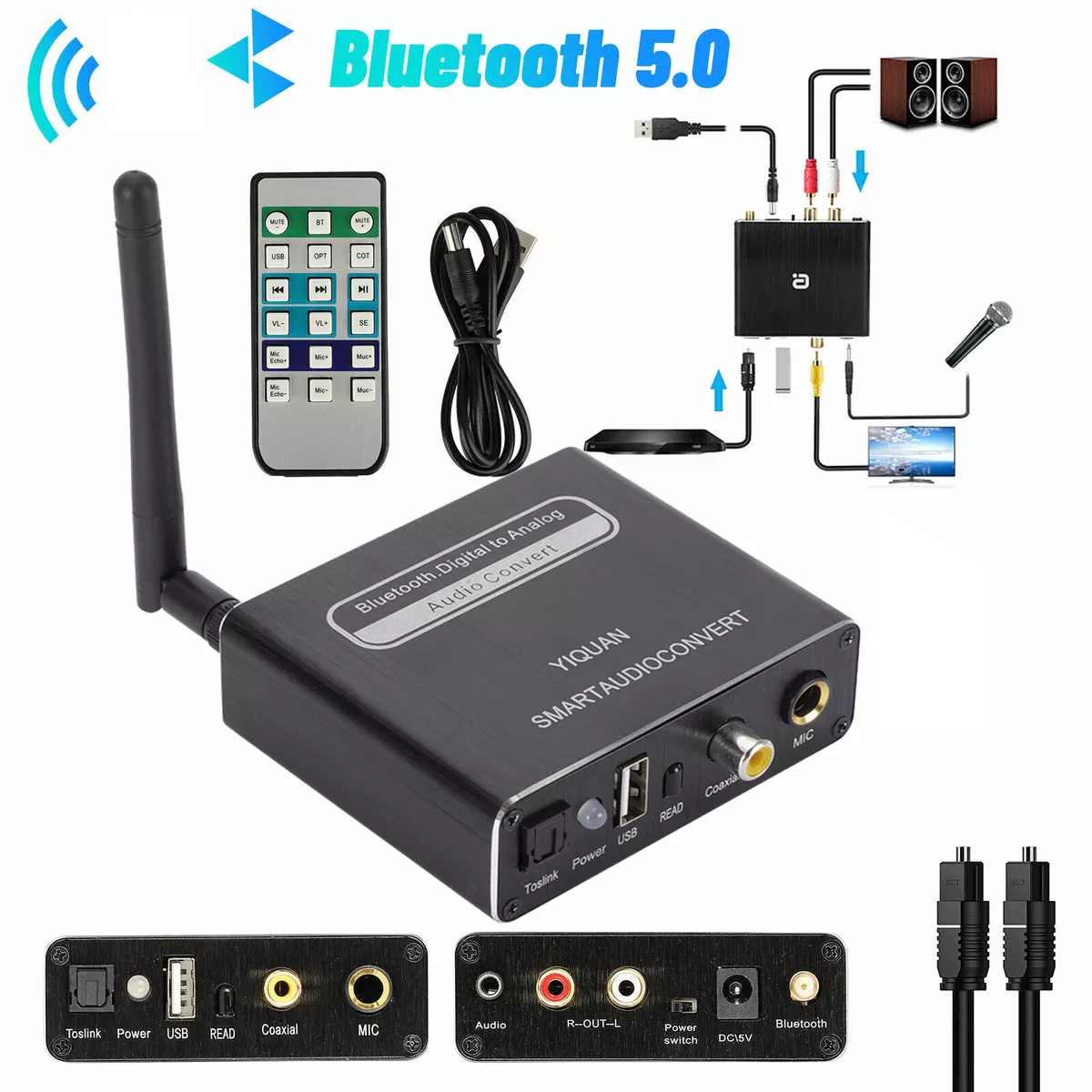 Digital-to-analog Converter Bluetooth 5.1 Receiver Dac Optical