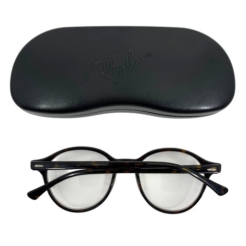 Monturas de gafas redondas Ray-Ban RB7118 2012 50-19-145 Tortuga borde completo + estuche - Imagen 2 de 5
