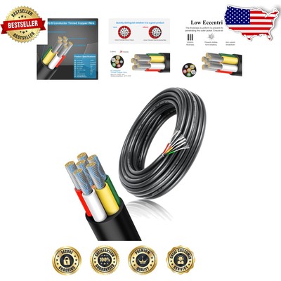 32.8FT Tinned Copper Electrical Wire - 16AWG 6 Multi-Conductor for DIY Projects