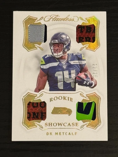 2019 Flawless Showcase Quad Patch DK Metcalf Rookie RC /25, *SEWALL*