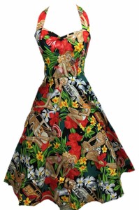 Vintage Anni 50 Hepburn Abito Halter 1950s Stile Beach Stampa Pinup Rockabilly Ebay