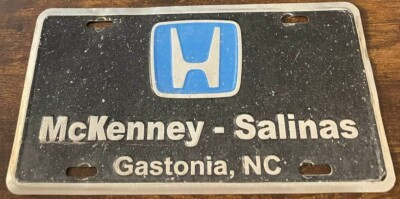 #ad McKenney Salinas Honda Dealership Booster License Plate Gastonia North Carolina $14.99