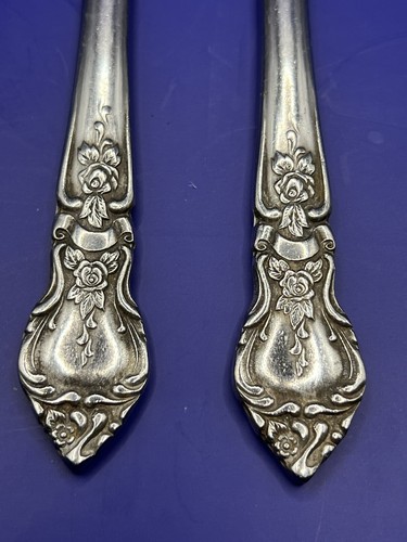 National Rose & Leaf Set of 5 Stainless Flatware Pieces Japan Knives Soup Spoons - Picture 13 of 16