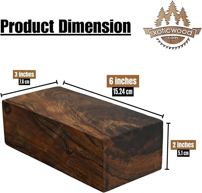 Madera dura exótica natural - Hojas de torneado de madera de hierro - 6 x 3 x 2 pulgadas - Paquete de 1 Foto 2 de 4