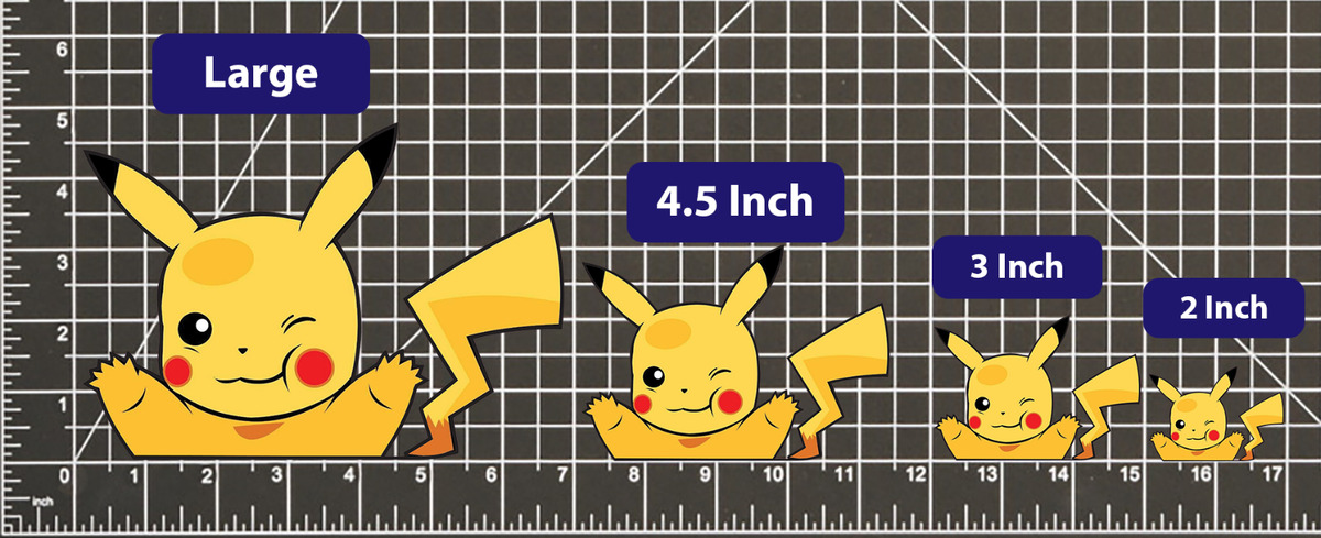 Pikachu POKEMON STICKER DECAL -Peeker Peeking Glass Pressed- 4