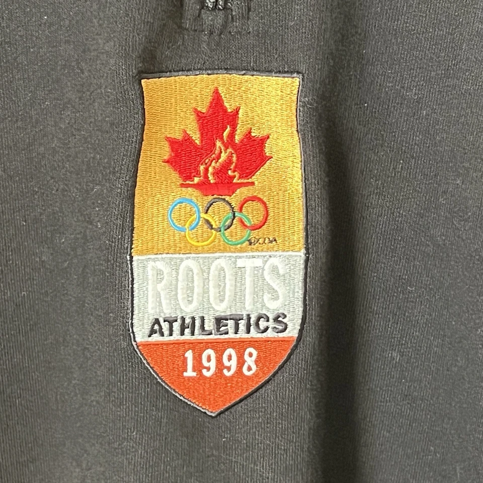 Jersey Pullover De Colección Roots Athletics 1998 Juegos Olímpicos 1/4 Cremallera Talla S Negro Rojo Canadá Foto 2 de 4