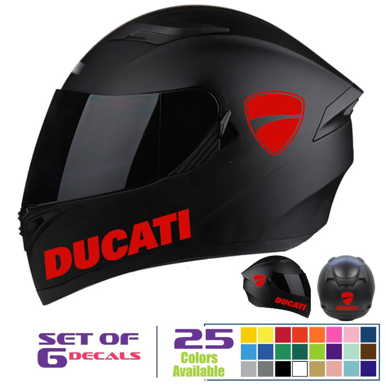 Helmet decal 6-pieces kit. for Ducati Motorcycle Vinyl helmet Stickers ...
