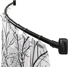 60-Inch Stainless Steel Curved Shower Curtain Rod, 5 Foot Mounted Non-Telesco...