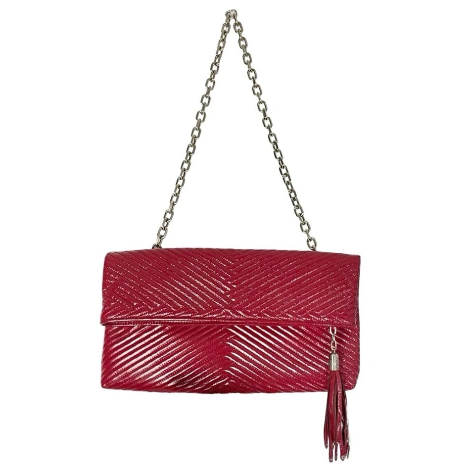 Cole Haan Laury выстеганная лакированная кожа сумочка Дамская сумка рубиновый красный наплечная сумка новый