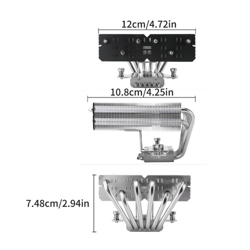Radiateur Baisse Pression CPU Dissipateur Chaleur Fonctionnement Silencieux avec Ventilateur 2000tr/min Option Vitesse - Photo 8/11