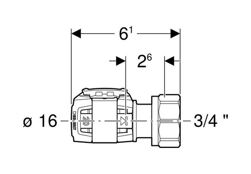 GE FlowFit Verteilerabgang für Eurokonus SiBr d16-EuG3/4 - Bild 3 von 3