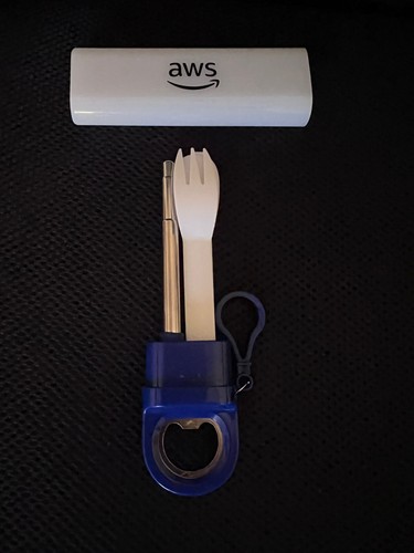 Amazon Web Services AWS Employee Swag Brand Logo Travel Utensils Set Straw Gift - Picture 10 of 24