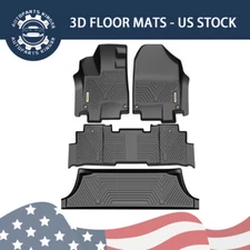 All Weather 3D Floor Mats for 18-25 Honda Odyssey TPE Rubber 3 Rows Floor Liners