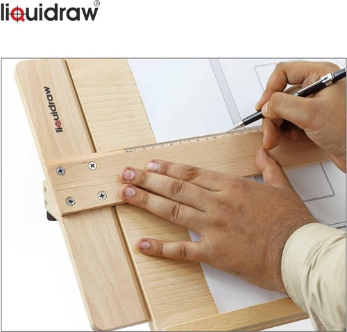 Liquidraw A2 Artist Drawing Board Adjustable Solid Wood With 60cm T Square Ruler - Picture 9 of 9