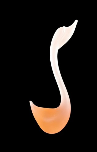 Vintage Two Toned Frosted Satin Glass Swan Figurine - Picture 4 of 12