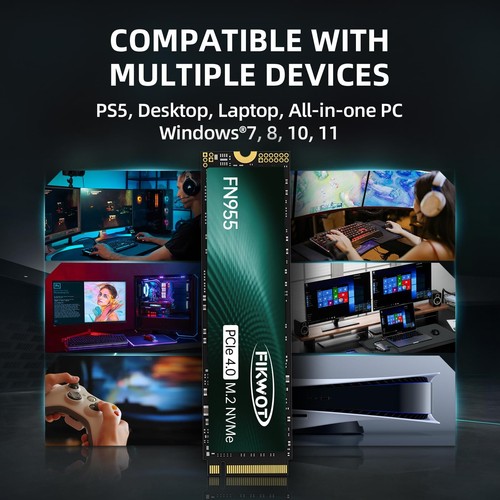 Fikwot M.2 NVMe SSD 1TB 2TB 4TB 7300MB/s Gen 4.0 PS5 Interne Gaming Festplatte - Bild 7 von 11