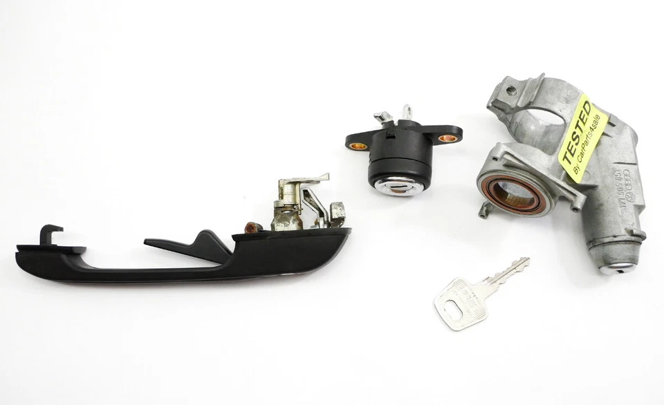 Juego de cerradura de maletero con manija de llave de encendido 80-93 VW Cabriolet Rabbit Convertible MK1 ~ Foto 2 de 4