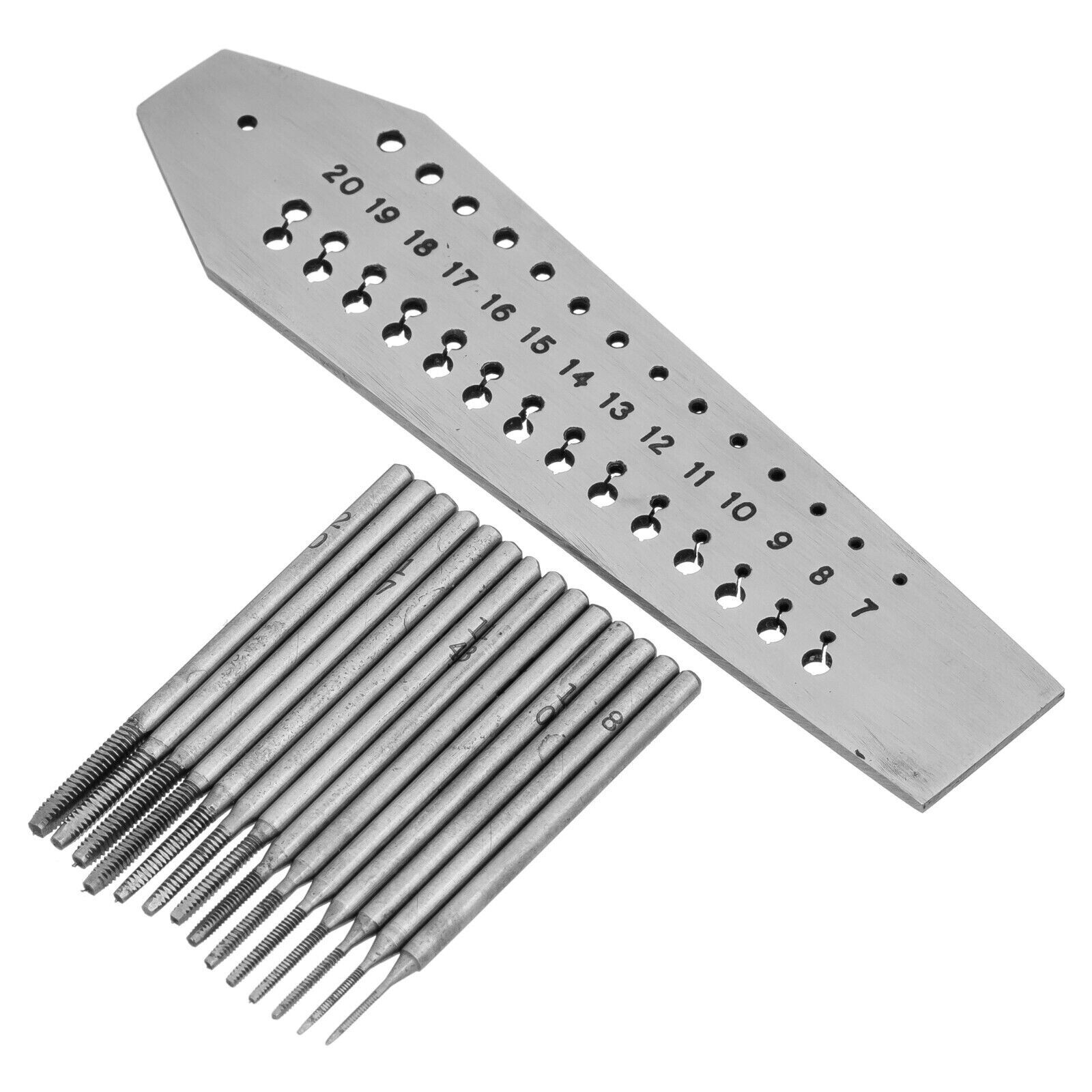 15pcs Mini Tap And Die Set Micro Steel Screw Plate 0.72mm Jewelers