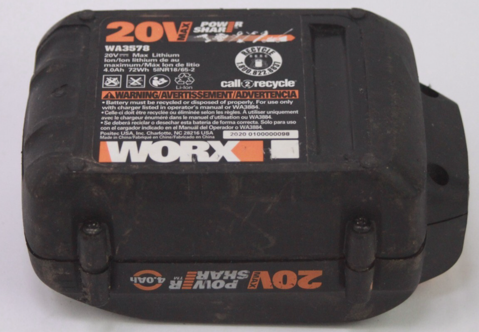 Genuine WORX WA3578 20V Power Share 4.0Ah Lithium-Ion High-Capacity ...