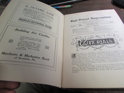 HIGH SCHOOL IMPRESSIONS - NOV. 1911 - SCRANTON HIGH SCHOOL MAGAZINE - EXCELLENT - Imagen 3 de 4