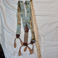 DOONEY BOURKE SUSPENDERS PALM TREES WITH GOLD TONE AND LEATHER ACCENTS