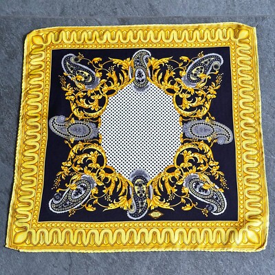 GIANNI VERSACE スカーフ GIANNI VERSACE silk neck scarf Baroque & Paisley size 17