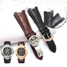 25mm Genuine Leather Fit For Patek Philippe Nautilus 5711/5712G Strap Watch Band