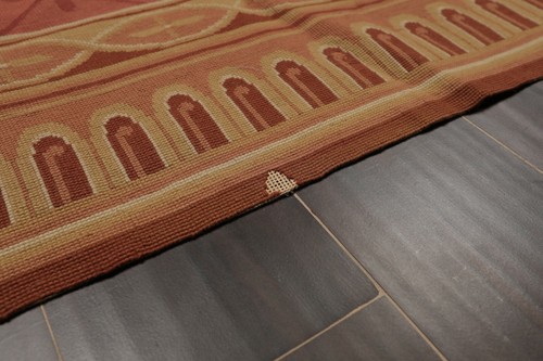 8' x 10' Asmara Hand Woven Wool French Aubusson Medallion Classic Area Rug Rose - Picture 9 of 9
