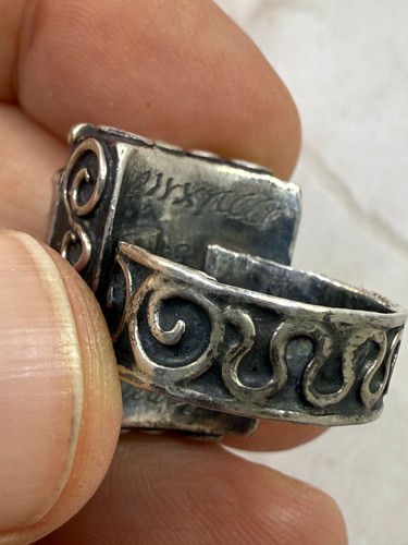 Vintage Matl Sterling Turquoise And Amethyst Ring Size 5.75 - Picture 14 of 14