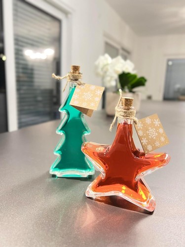 Weihnachtsflaschen - Leere Glasflaschen für Weihnachten, Stern Tanne Tannenbaum - Bild 33 von 45