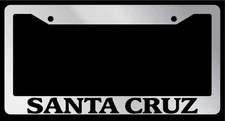 Chrome METAL License Plate Frame SANTA CRUZ Auto Accessory 2655