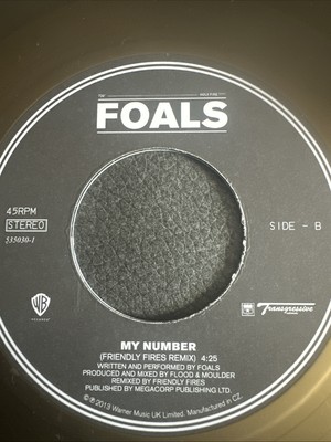 Foals My Number/Bluebird- Holy Fire 7'' Rare Gold Vinyl