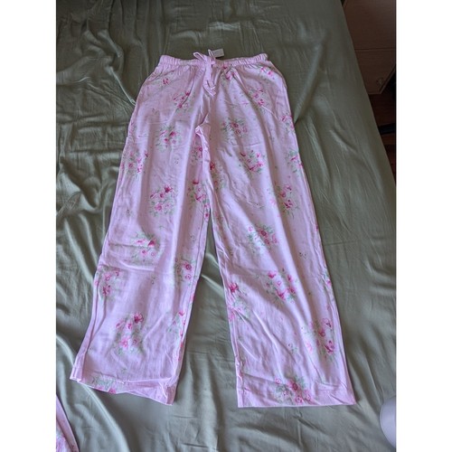 Neu mit Etikett Carole Hochman rosa Kosmos Baumwolle langes Pyjama-Set - Größe S - Bild 1 von 7