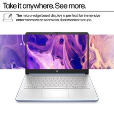 HP - 14" Laptop - Intel Processor N150 2025 - 4GB Memory - 128GB UFS - Sky Blue 2