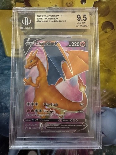 🔥🔥2020 POKEMON CHAMPION'S PATH CHARIZARD SWSH050 PROMO BGS 9.5 GEM MINT🔥🔥