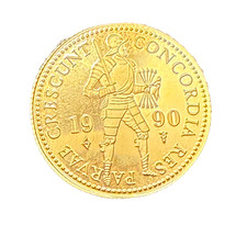 Netherlands 1990 Gold 1 Ducat Prooflike UNC