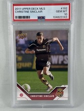 2011 Upper Deck #192 MLS Rookie Card Of Christine Sinclair PSA Gem Mint 10. rookie card picture