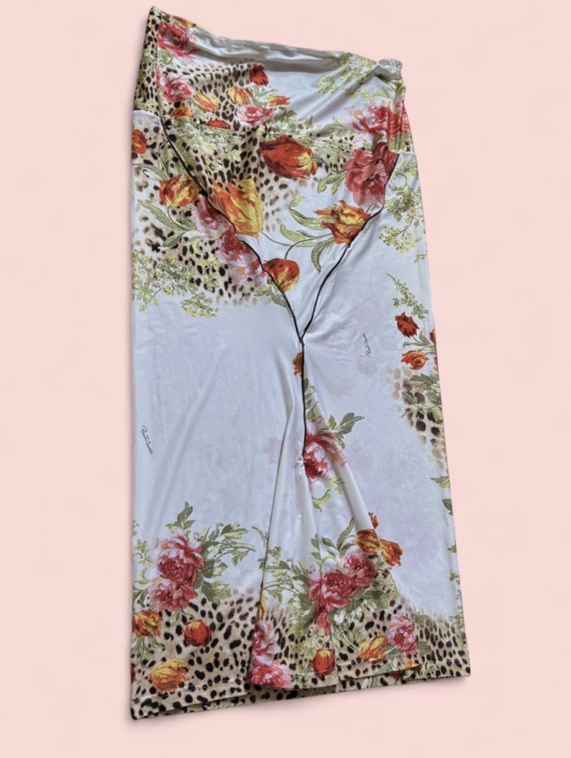 Roberto Cavalli SS2002 Floral Leopard Print Maxi Skirt image 3