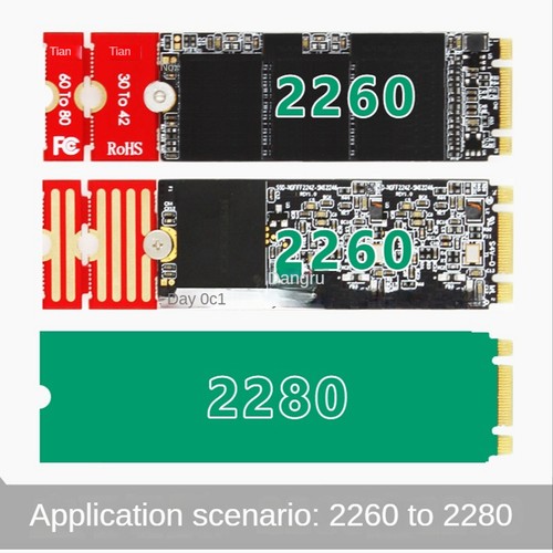 1 StüCk M2 M2PLUS NGFF NVME M.2 Extended Transfer 2230, 2242, 2260, 2280 Ai4222 - Afbeelding 7 van 10