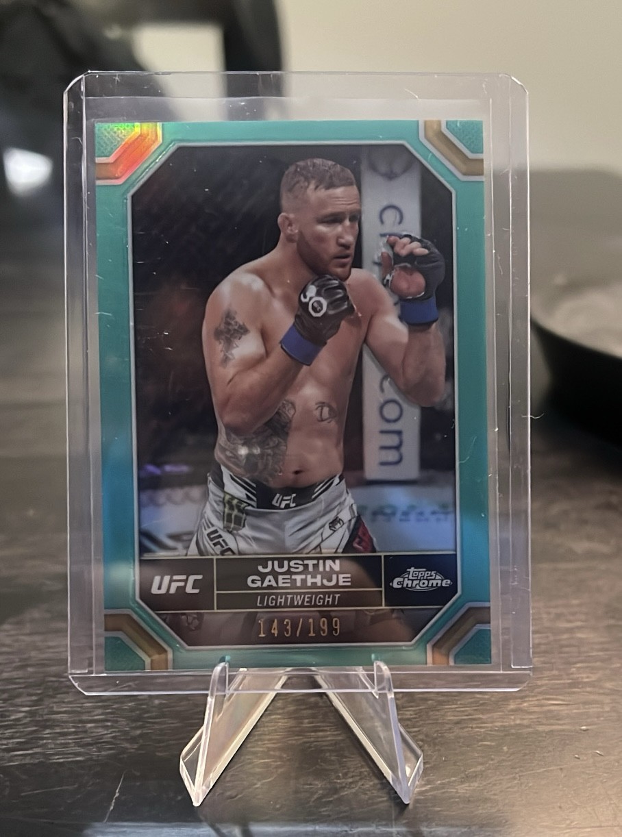 2024 Topps Chrome UFC - Justin Gaethje #104 Aqua Refractor /199