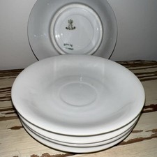 Antique C.T. Altwasser Saucer Set of 5 Germany Extra Russian Stamp? Plain White￼
