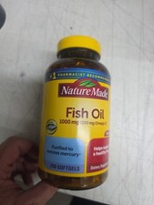 Nature Made 1000mg Fish Oil 250ct 300mg Omega-3 Liquid Soft Ex 07/2028
